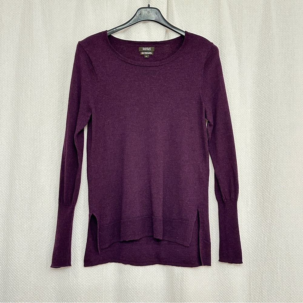Badgley Mischka Merino Wool Plum Sweater, size US S
